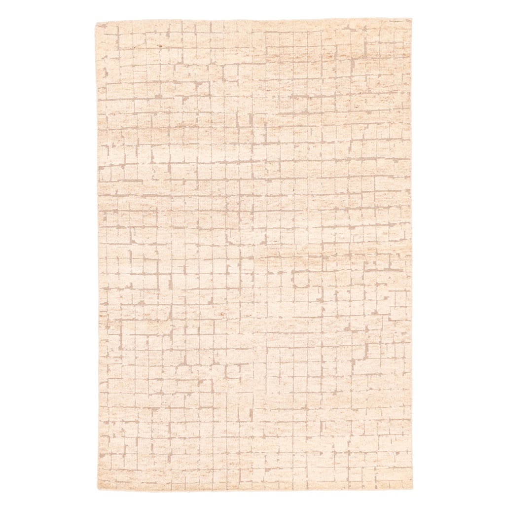 ECARPETGALLERY Hand-knotted Tangier Cream Wool Rug - 5'3 x 7'10
