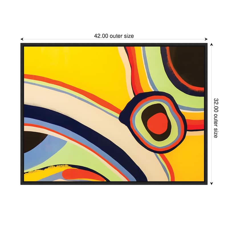 Kate and Laurel Sylvie Retro Bright Abstract True Color 2 Framed Canvas by Grant Mahr