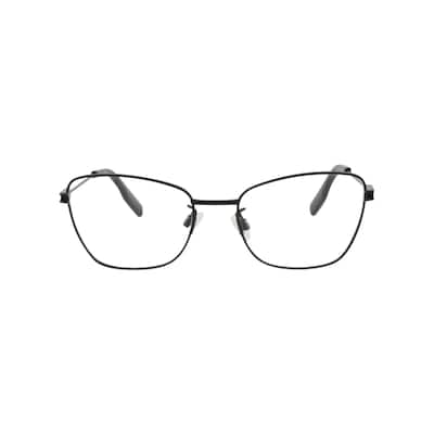 McQ Alexander McQueen Cat Eye-Frame Metal Optical Frames, Transparent Lens, Matte Black Frame