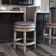 preview thumbnail 58 of 110, Maven Lane 31" Pullman Swivel Bar Height Kitchen Stool Single - Reclaimed Oak Vegan Leather