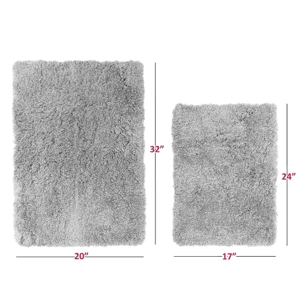 Porch & Den Lorena Shaggy/ Non-slip Rubber Backed Bath Rug Set