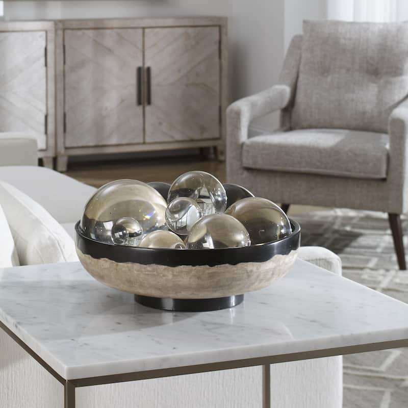 Uttermost 17879 Rastia 14-1/4" Wide Resin and Stone Decorative Bowl