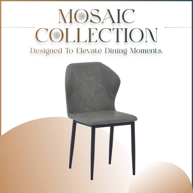 Mosaic Modern Upholstered Fabric Dining Chair with Metal Legs by LeisureMod