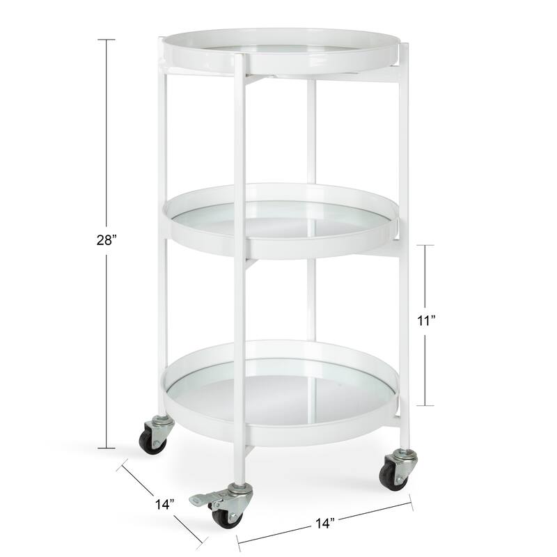 Kate and Laurel Celia Round Metal Bar Cart