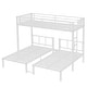 preview thumbnail 7 of 10, White Metal Triple Bunk Bed, Twin Over Twin & Twin XL Over Twin with Guardrails