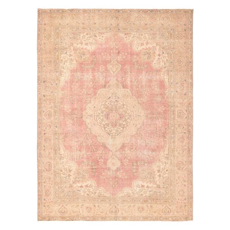 ECARPETGALLERY Hand-knotted Antalya Vintage Dark Pink Wool Rug - 9'6 x 12'6