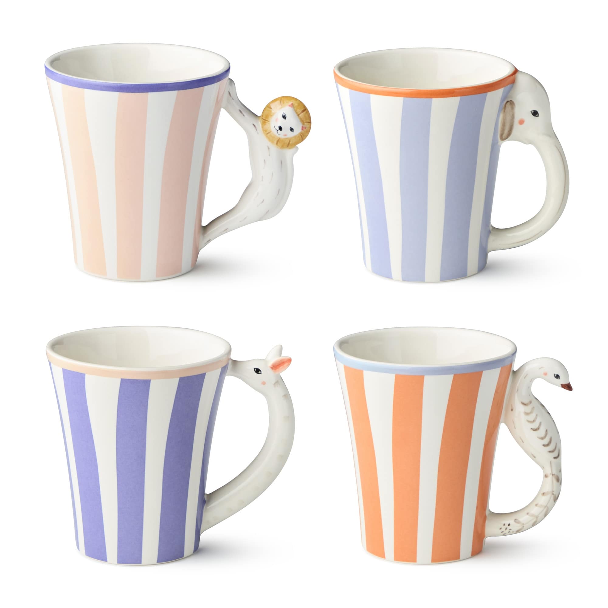 Certified International Menagerie 14 oz. Mugs, Set of 4 Assorted Designs
