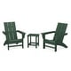 preview thumbnail 10 of 18, POLYWOOD Modern 3-Piece Adirondack Set with Long Island 18" Side Table Green