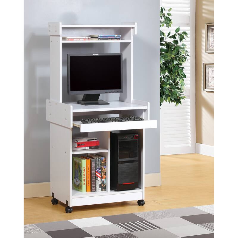 Microwave cart Coffee Station Computer cart on locking castors hutch gliding shelf