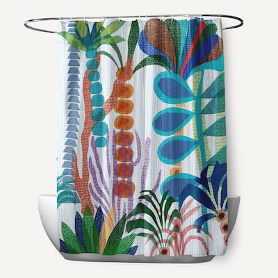 Tropical Jungle, Floral Print Shower Curtain