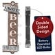 preview thumbnail 1 of 7, American Art Decor Craft Beer Metal Bar Vintage Marquee LED Sign Decor - Brown Brown