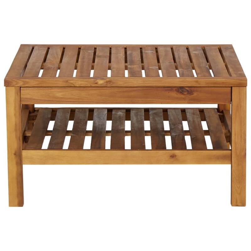 3pc Patio Set with Chair, Ottoman, Coffee Table, Acacia Wood, White