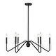 preview thumbnail 1 of 6, Kennedy 29.75" Wide 6-Light Chandelier Natural Black with No Shade