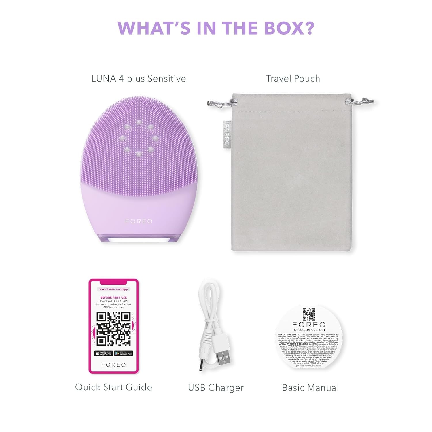 Foreo Luna 4 Plus LED Cleansing Brush Sensitive Skin - Lavender