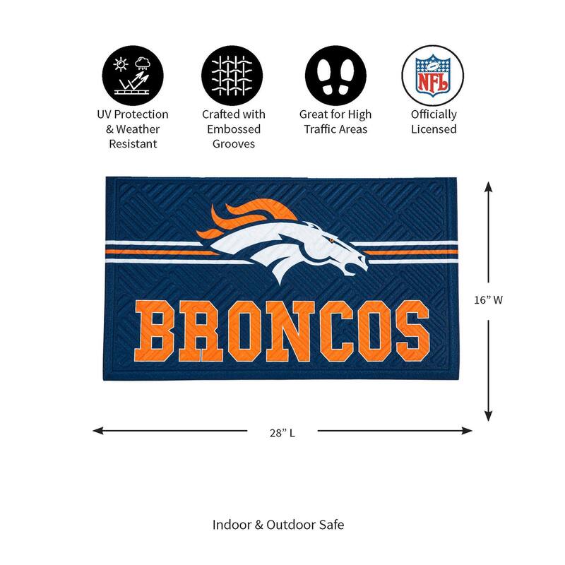 28 in. x 16 in. Embossed Mat, Cross Hatch, Denver Broncos