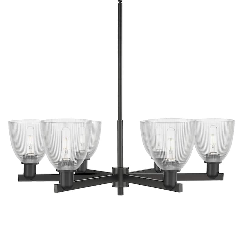 Innovations Lighting 716-6CR-11-36 Castile Chandelier Castile 6 Light - Matte Black / Clear