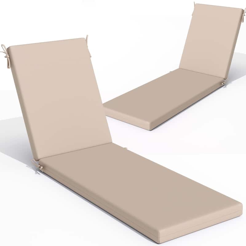 Outdoor Patio Chaise Lounge Chair Cushion - 2PCS - Beige - 71.65 inches long