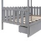 preview thumbnail 9 of 7, Solid Construction Creativity House Bed with Two Drawers and Protective Guard Rails, Twin Size