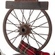 preview thumbnail 4 of 4, Glitzhome 34"H Metal Bike Wheel Snowman with Plaid Scarf Porch Decor