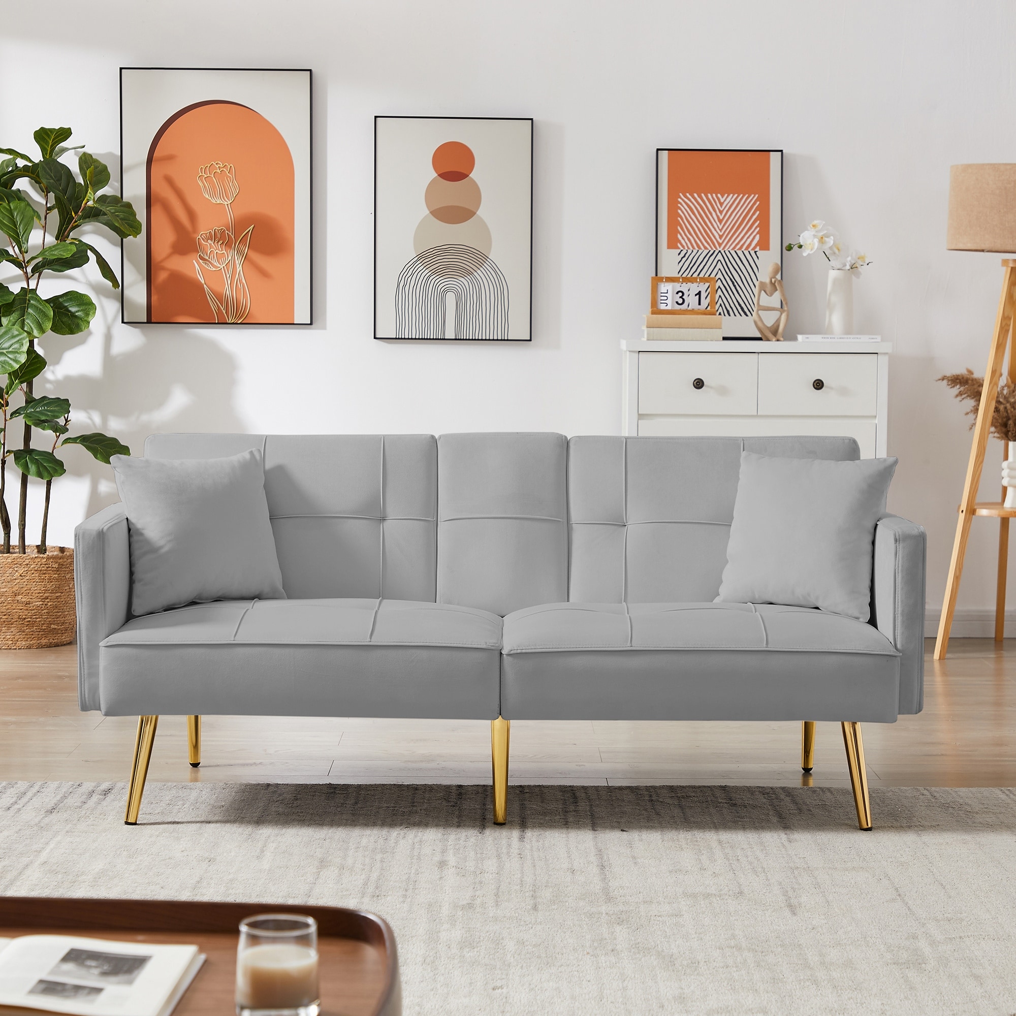 Grey 2 online seater sofa bed