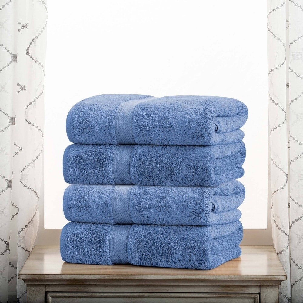 Superior Luxury Egyptian Cotton Bath Towel Set of 4 Ultra Plush, Heavyweight, Absorbent Spa & Hotel Quality Bath Towels Set
