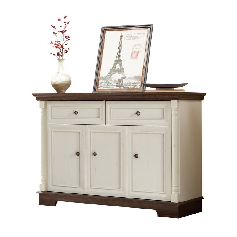 Farmhouse 47.24" Sideboard Buffet, Kitchen Storage Cabinet with 2 Drawers for Organized Home Living Solutions