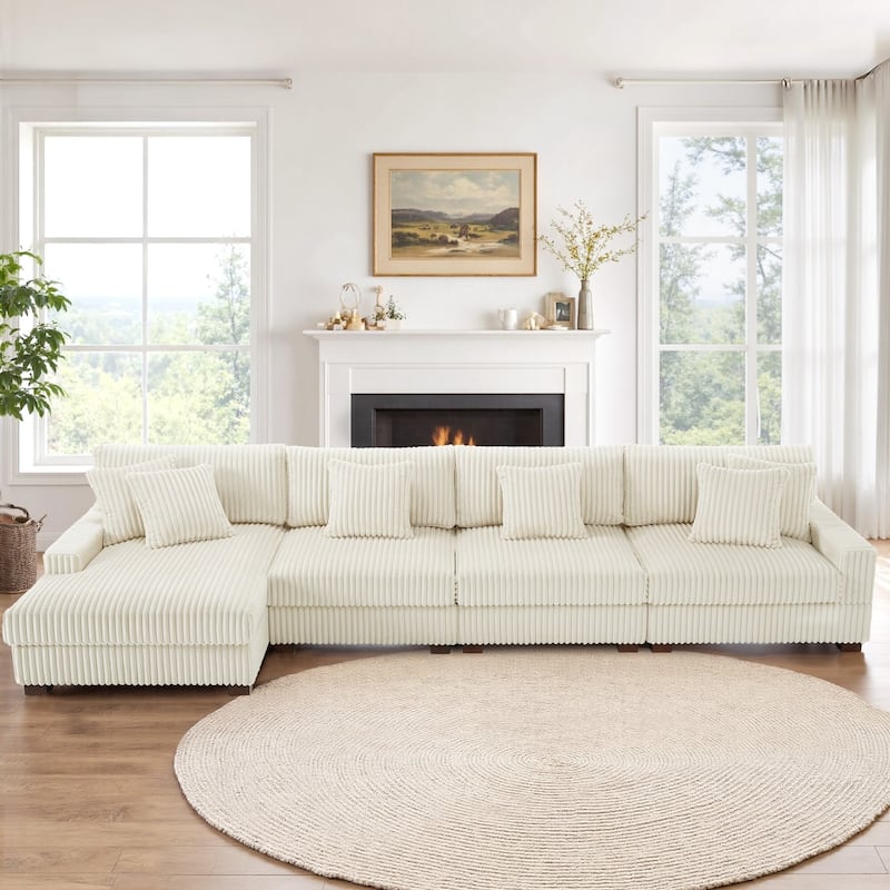 Anne 150" W Oversized Upholstered Modular Sectional Sofa