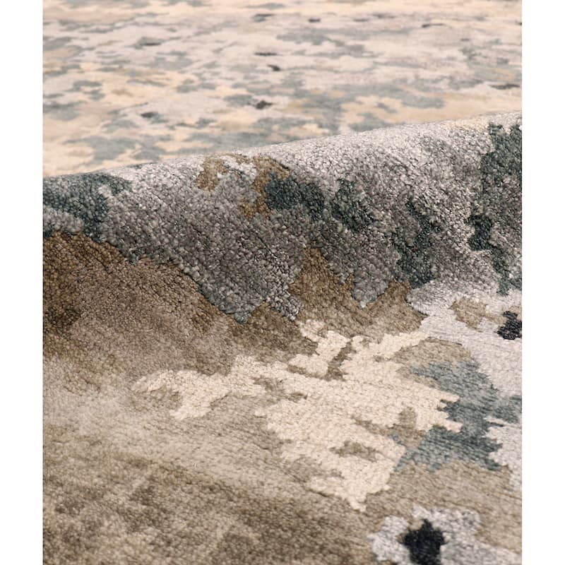 Pasargad Home Transitional Hand-Knotted Silk & Wool Area Rug - 8'11" X 11'10"