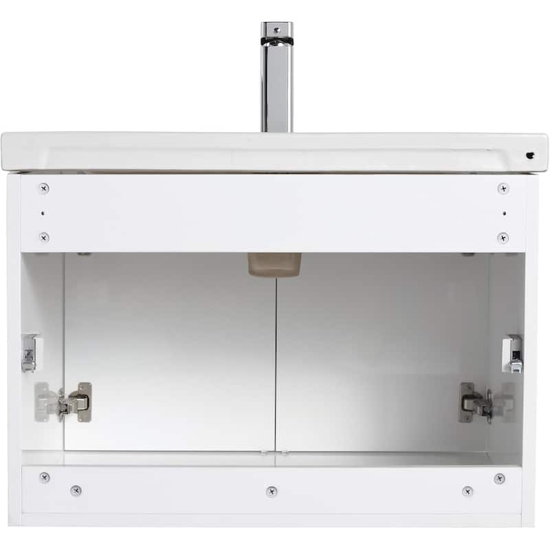 Blossom 28" Wall Mounted Floating Bathroom Vanity with Ceramic Sink