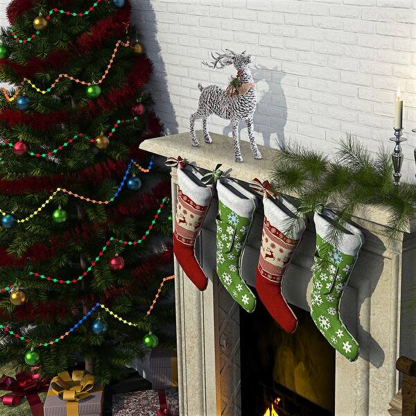 Shop Alpine Corporation Pinecone Reindeer Christmas Decor On Sale Overstock 23480153