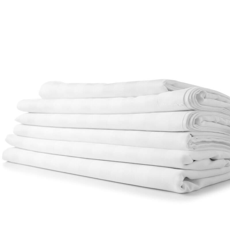 Luxury Stay Cool 1800 TC Cotton Feel Rayon from Bamboo Deep Pocket Sheet Set - Striped White - Twin