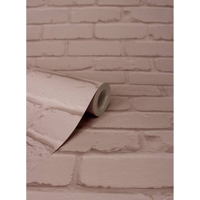 Fine Decor Alpin Pink Painted Brick Wallpaper