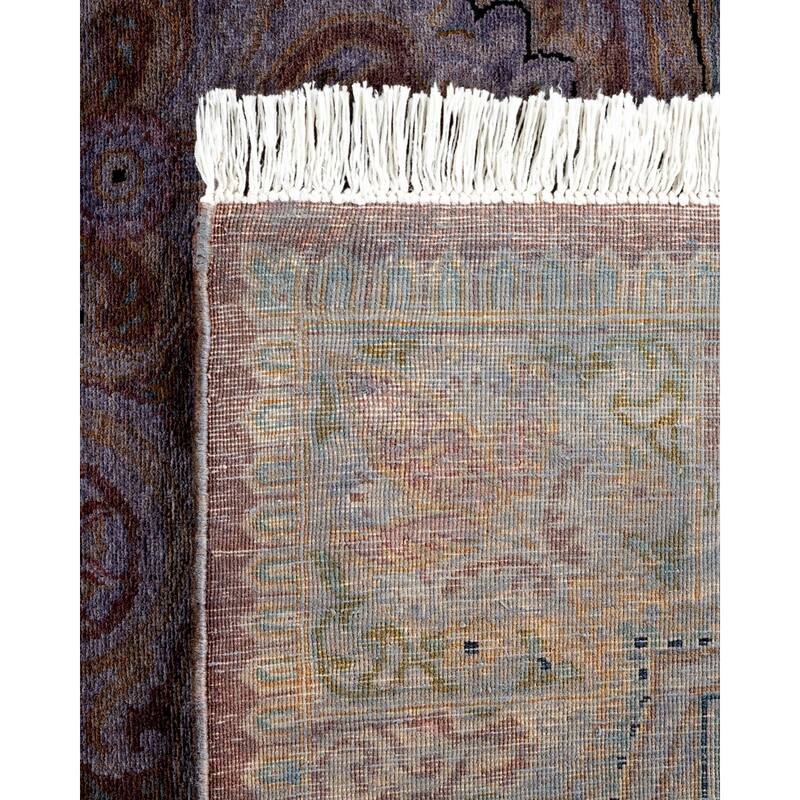 Overton Hand Knotted Wool Vintage Inspired Modern Contemporary Overdyed Gray Area Rug - 6' 2" x 9' 2"