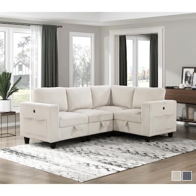 Kenlis 4-Piece Modular Sectional Sofa with Storage