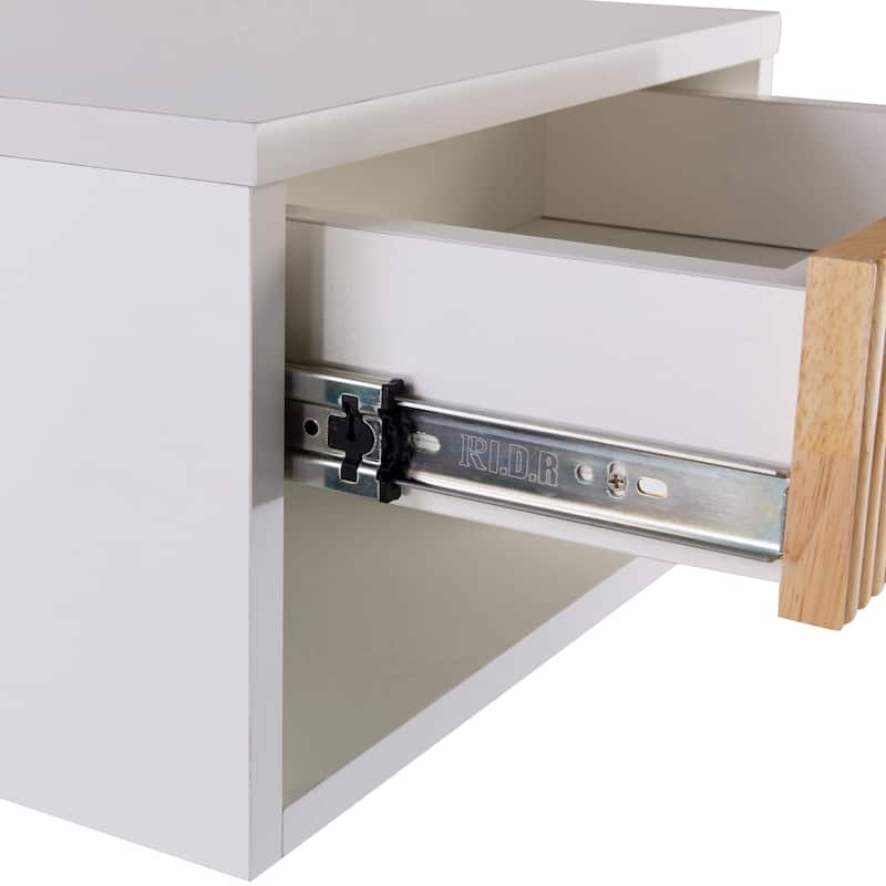 JONATHAN Y Ettore 15.71" Classic Contemporary Floating Wall Mounted Nightstand with Soft-Close Tambour Drawer and Cable Hole