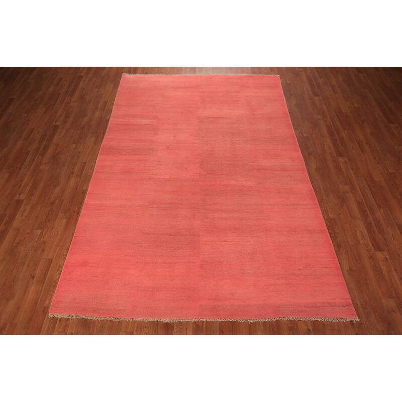 Pink Gabbeh Modern Area Rug Handmade Wool Carpet - 6'6" x 9'9"