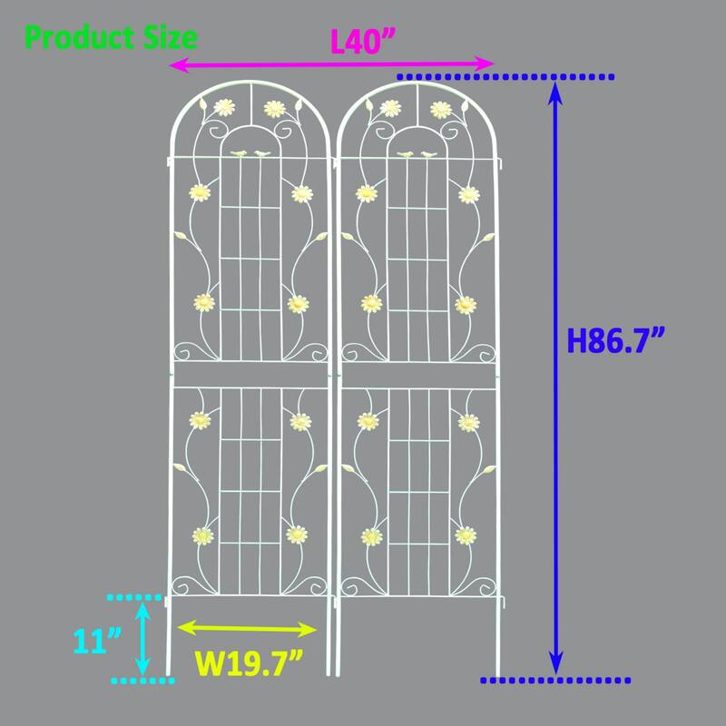 86.7" x 19.7'' Rust-Resistant Climbing Trellis for Garden Flowers and Vines
