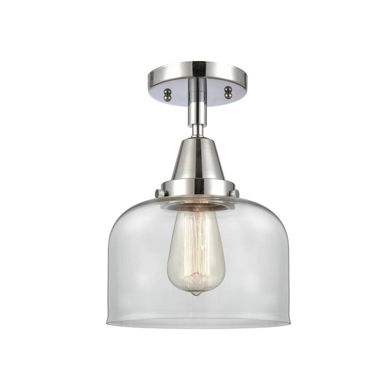 Innovations Lighting Caden Bell - 1 Light 8" Flush Mount - Clear/Polished Chrome