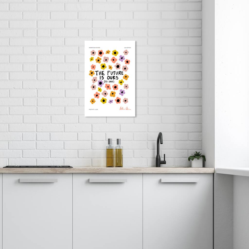 Wynwood Studio Canvas Typography and Quotes Flowers in the Future Pink Modern & Contemporary Wall Art Canvas Print
