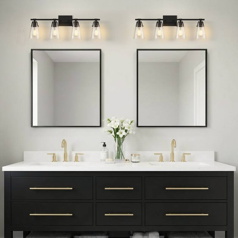 Modern Vanity Light Wall Mount Sconces with Glass Shade