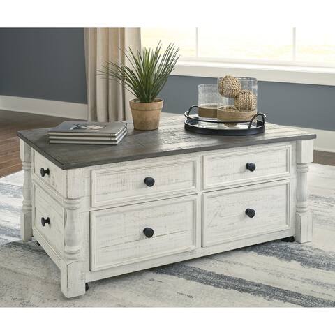 Ashley Furniture Havalance White/Gray Lift Top Cocktail Table - 26"W x 46"D x 20"H