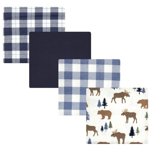 slide 1 of 1, Hudson Baby Infant Boy Cotton Flannel Receiving Blankets, Moose Bears, One Size - Moose Bear - One Size One Size - Moose Bear