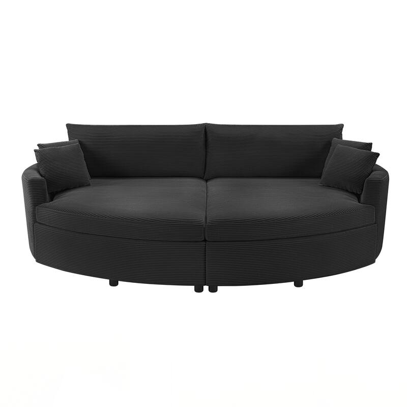 102.3" Sofa Bed Upholstered Sofa Couch with Deep Seat and USB Ports for Living Room