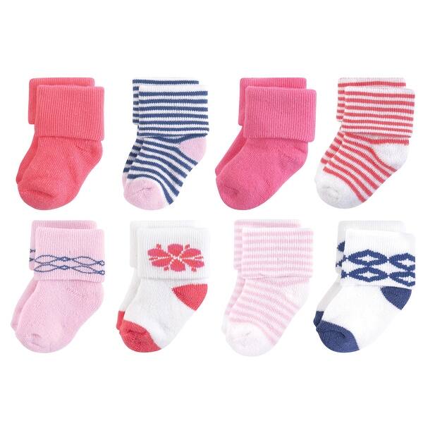 slide 1 of 1, Touched by Nature Baby Girl Organic Cotton Socks, Flower Flower - 0-6 Months