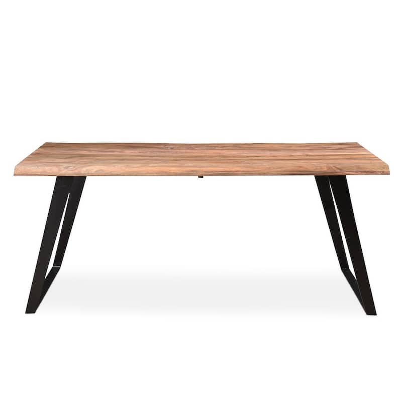 Carbon Loft Live Edge Dining Table with Black Iron Legs (India)
