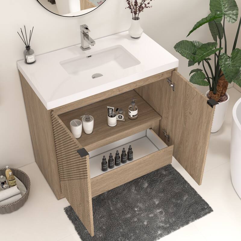 Milano 36" Freestanding Bathroom Vanity with Reinforced Acrylic Sink