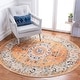 preview thumbnail 35 of 40, SAFAVIEH Madison Andra Boho Oriental Distressed Rug 6'7" Round - Orange/Ivory - Round