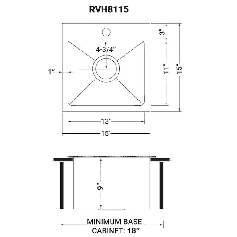 Ruvati 15 inch Polished Matte Gold Stainless Steel Drop-in Bar Prep Sink - RVH8115GG