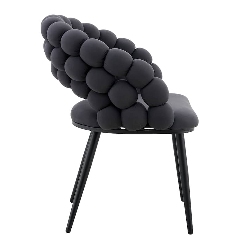 Velvet Dining Chairs Set of 2, Modern Upholstered Vanity Chairs Accent Chairs with Golden Metal Legs