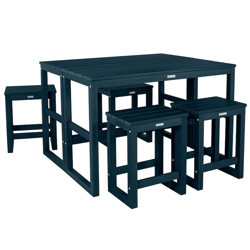 HIGHWOOD Monroe Modern Counter Height Balcony Stool/Table 6-Piece Set